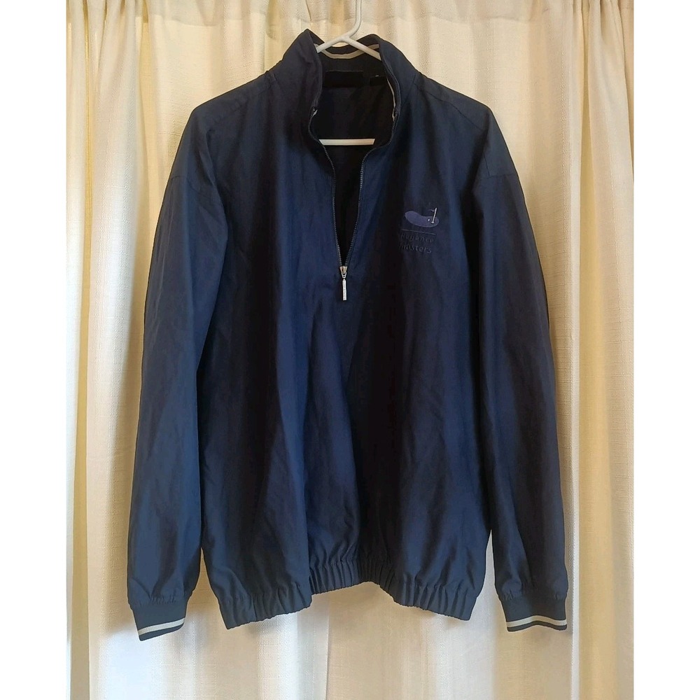 Ashworth Weather Systems Mens‎ 1/4 Zip Navy Blue Golf Windbreaker Size M